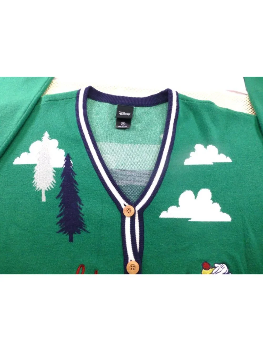 Disney Goofy Golf Sweater Cardigan Green 3X Button-Up Knit Mens Oversized Retro - Picture 4 of 16